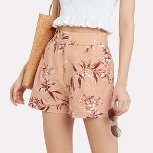 Joie Farron Linen Shorts Floral Blush Size 2